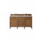 James Martin Vanities Brittany 60in Double Vanity, Saddle Brown w/ 3 CM Carrara Marble Top 650-V60D-SBR-3CAR - alternate 1